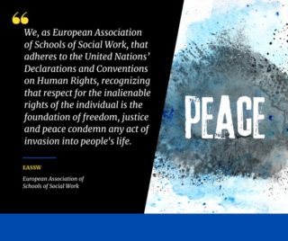 EASSW statement on the Ukrainian crisis Dear colleagues and friends, We have been facing unexpected crisis (financial and health) the past few years at a global and European level too. Nevertheless, we stood together and regardless of race, ethnicity,